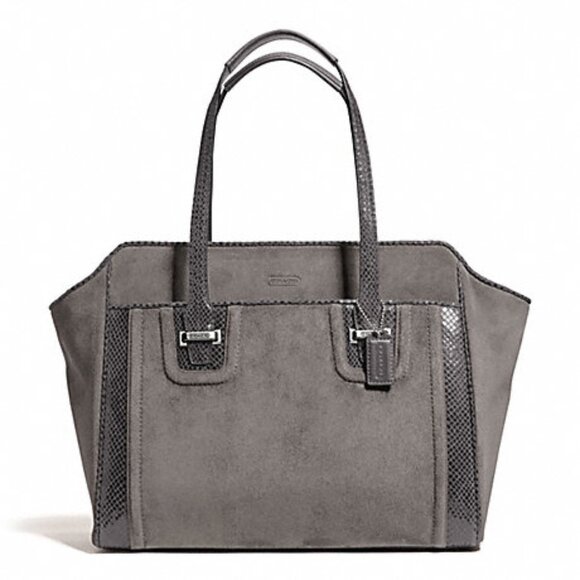 Coach Taylor Suede Alexis Carryall Tote Purse Bag Outlet F25301 - Picture 1 of 9